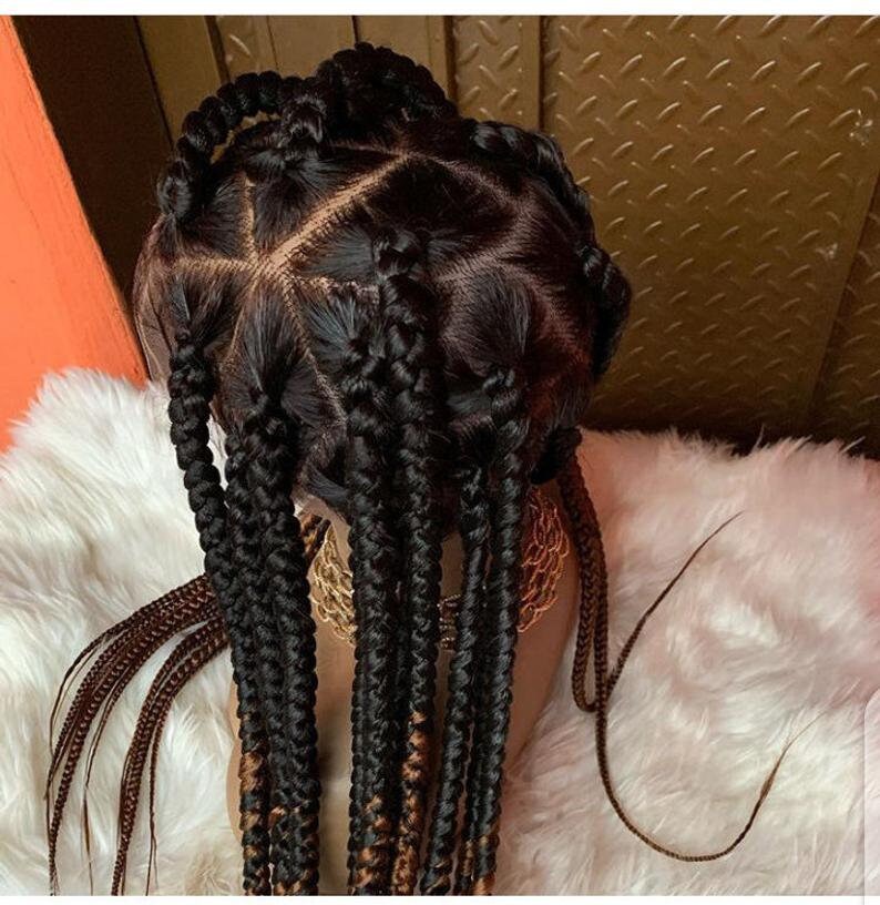 Full Lace Wig, Big Box knotless Braid, Braid Wig, Wig For Black Women, African Braided Wig