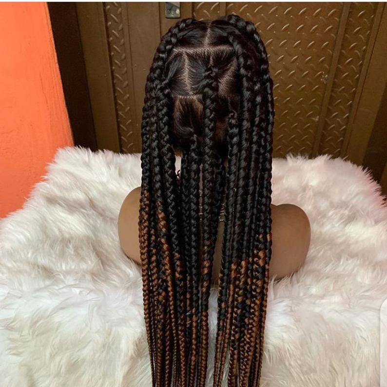 Full Lace Wig, Big Box knotless Braid, Braid Wig, Wig For Black Women, African Braided Wig