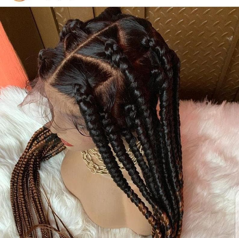 Full Lace Wig, Big Box knotless Braid, Braid Wig, Wig For Black Women, African Braided Wig