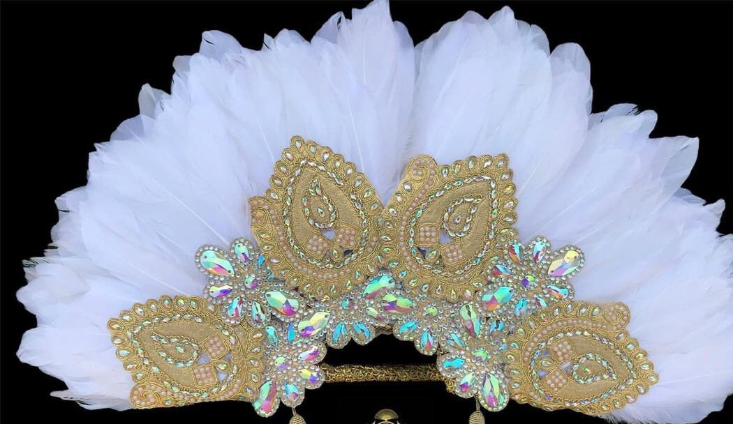 Clutch Semi-Circle Hand Fan, Traditional African Wedding Bridal Hand Fan, Nigerian Wedding Feather Hand fan(Available in Different Colours)