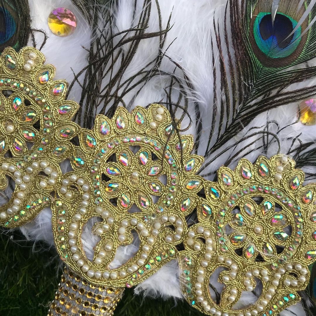 White African Peacock Feather Traditional Wedding Hand Fan, African Bridal Accessory Nigerian Wedding Hand fan(Available in Different Colors