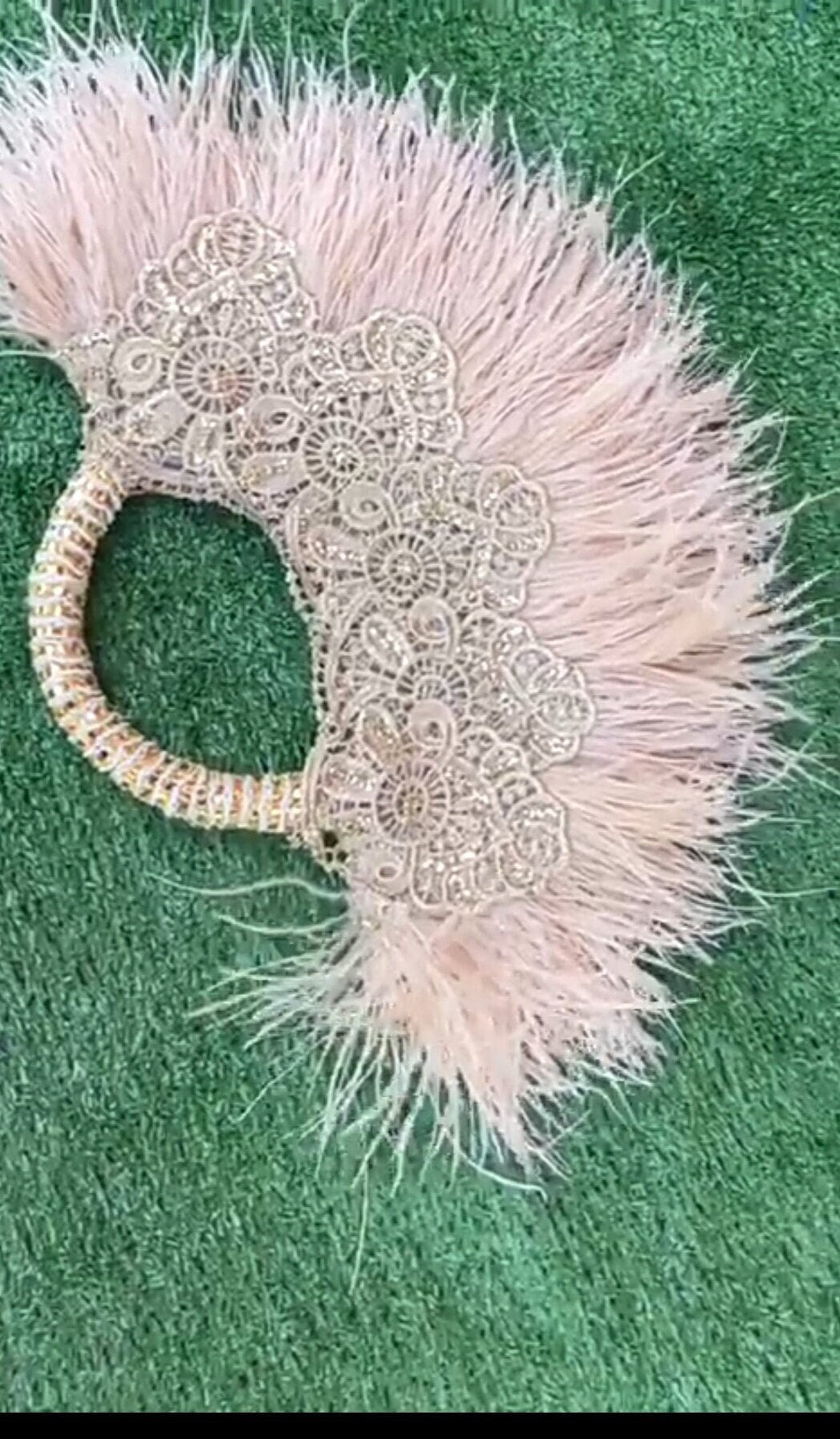 Clutch Semi-Circle Feather Traditional African Wedding Bridal Hand Fan, Nigerian Wedding Hand fan(Available in Different Colours)