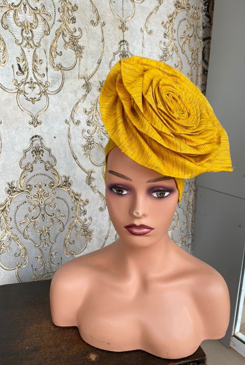 Autogele Asooke, Gele Headwrap, African Headwrap, African Headpiece, Yoruba Headgear