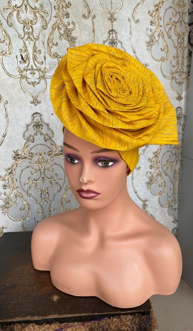 Autogele Asooke, Gele Headwrap, African Headwrap, African Headpiece, Yoruba Headgear