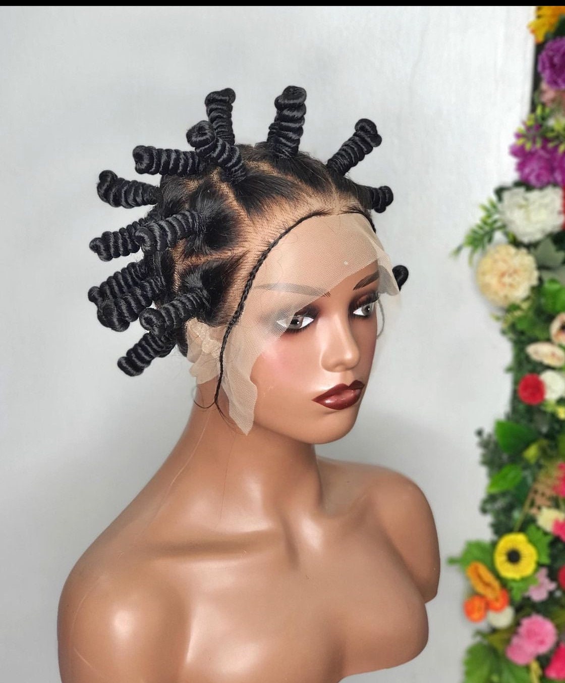 Braided Wig, Full Lace Braid Wig, Braid Wig, Bantu Knot Braid Wig, Braided Wig, Wig For Black Women, Lace Wig, Cornrow Wig, Short Braid Wig
