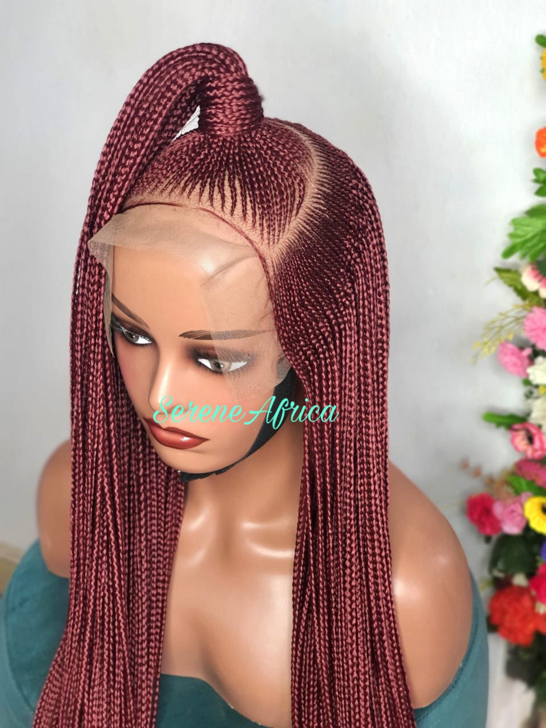 Cornrow Braid Wig, Box Braid Wig, Ghana Weave Wig, Braid Wig, Jet Black, Wig For Black Women