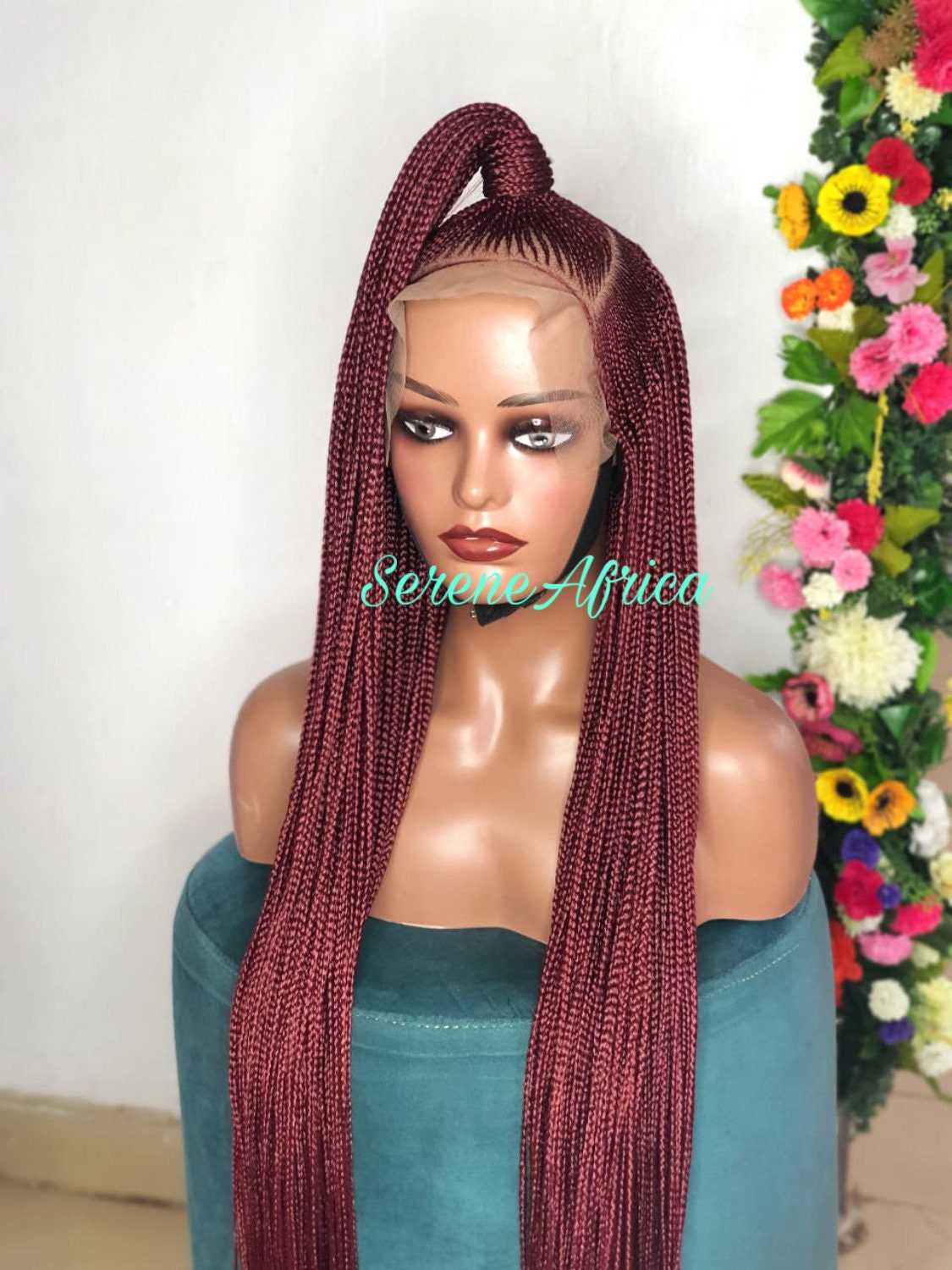 Cornrow Braid Wig, Box Braid Wig, Ghana Weave Wig, Braid Wig, Jet Black, Wig For Black Women
