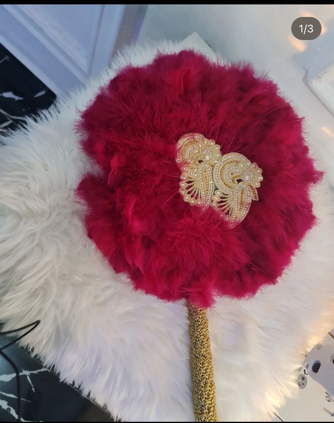 Bridal Hand Fan Feather, African Traditional Wedding Hand Fan, African Bridal Accessory Hand fan(Available in Different Colours