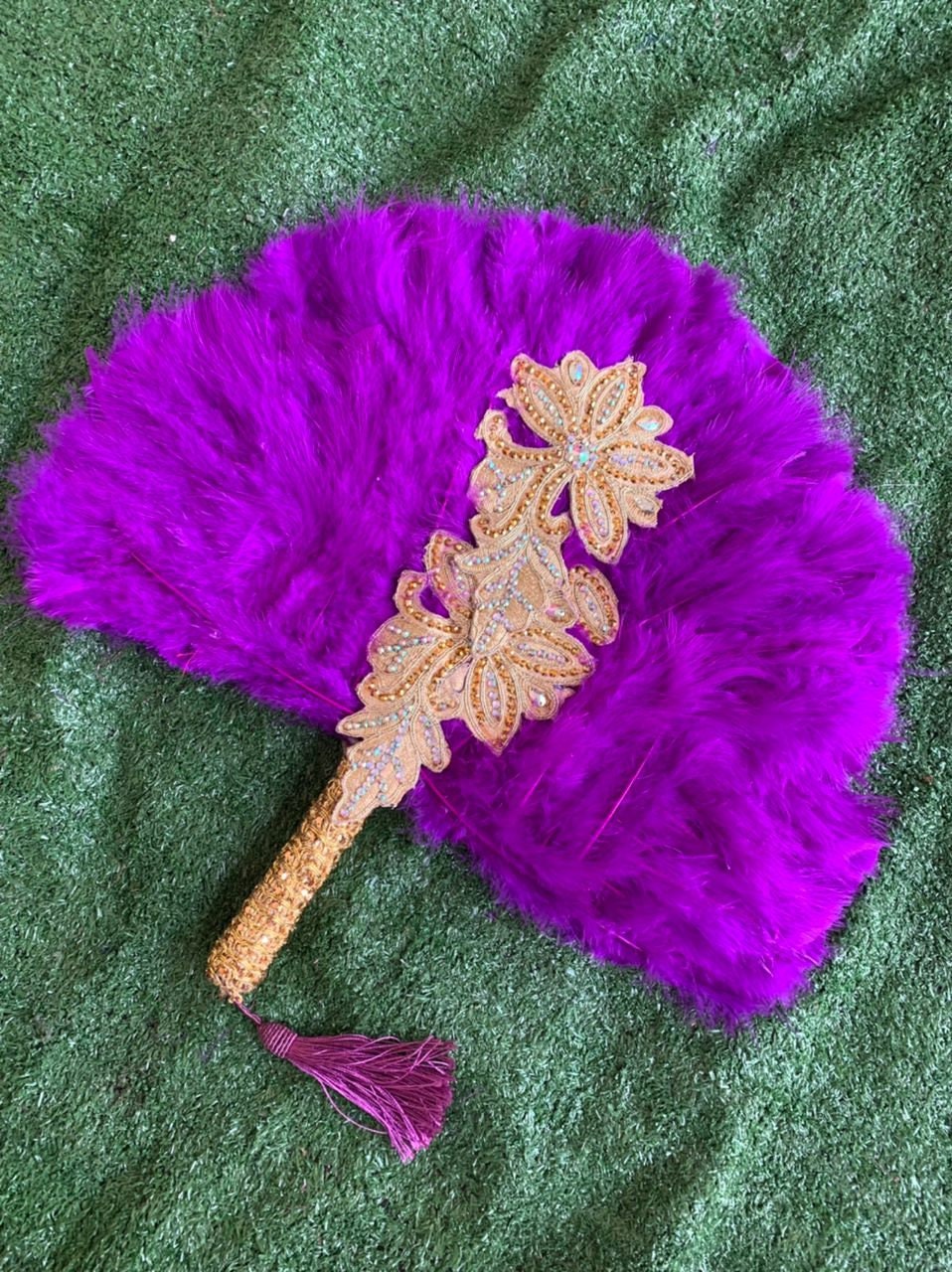 Purple Wedding Hand Fan, African Traditional Bridal Handfan Accessory, Nigerian Wedding Hand fan(Available in Different Colours)