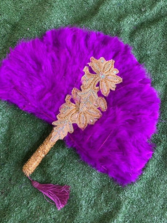Purple Wedding Hand Fan, African Traditional Bridal Handfan Accessory, Nigerian Wedding Hand fan(Available in Different Colours)