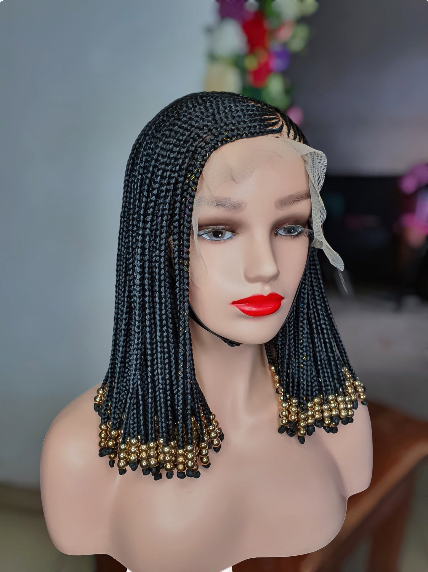 Braided Wig, Cornrow Braided Wig, Box Braid Wig, Ghana Weave, Braid Wig, Braid Wig For Black Women, Short Braid Wig