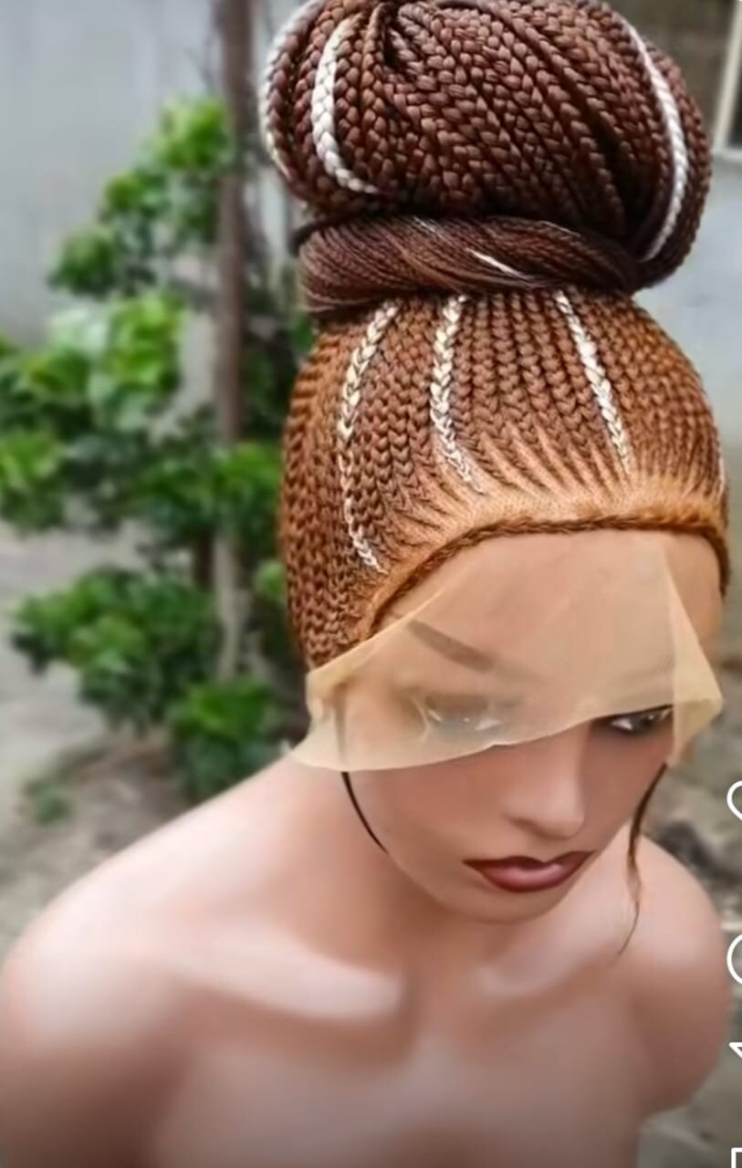 Braided Wig, Cornrow Ghana Weave Wig, Braid Wig, Wig For Black Women,