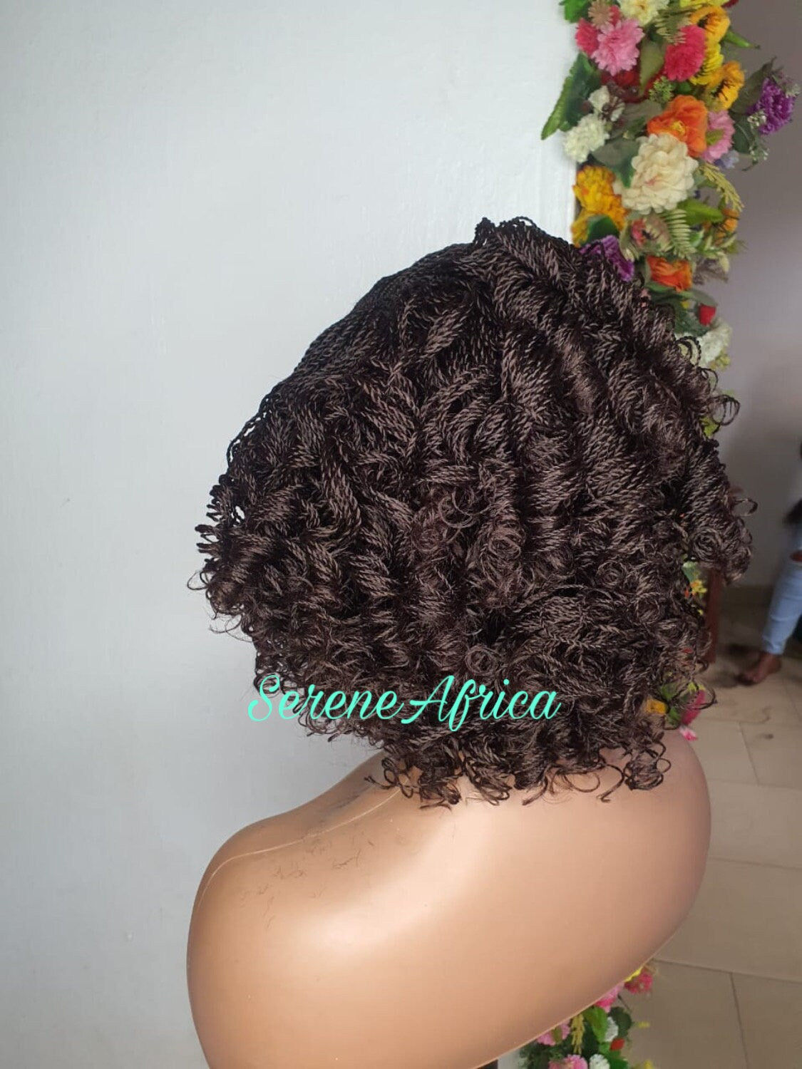 Braided Wig, Short Braided Wigs, Wigs For Black Women, Box Braid Wig With Curls, Gift For Black women, Twist Braid Wig