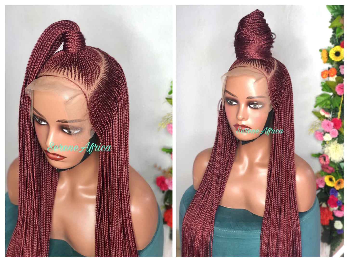 Cornrow Braid Wig, Box Braid Wig, Ghana Weave Wig, Braid Wig, Jet Black, Wig For Black Women