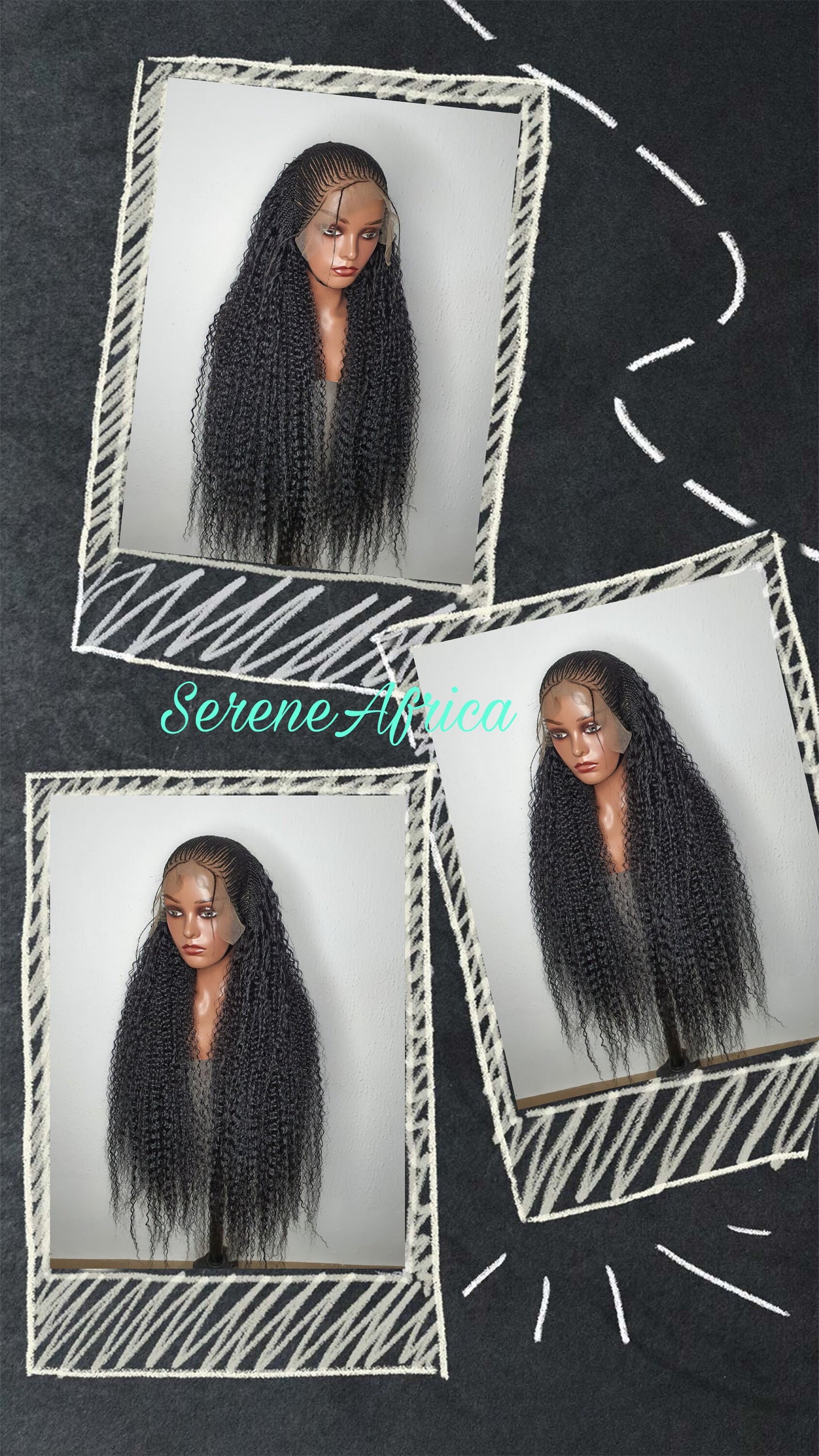 Boho Braid Wig, Box Braid Wig, Cornrow Braided Wig, Ghana Weave, Lace Front Wig, Braid Wig For Black Women