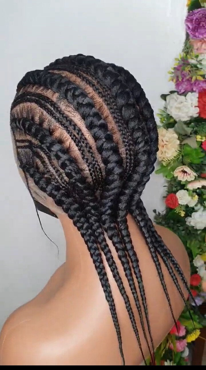 Stitch Cornrow Braid Wig – HD Full Lace Natural Style