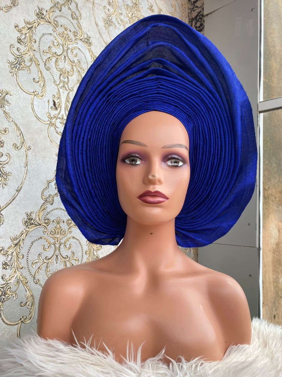 Autogele Asooke Black, African Headwrap, Gele, African Fabric, A, African Headwear, Nigerian Hat, Yoruba Gele