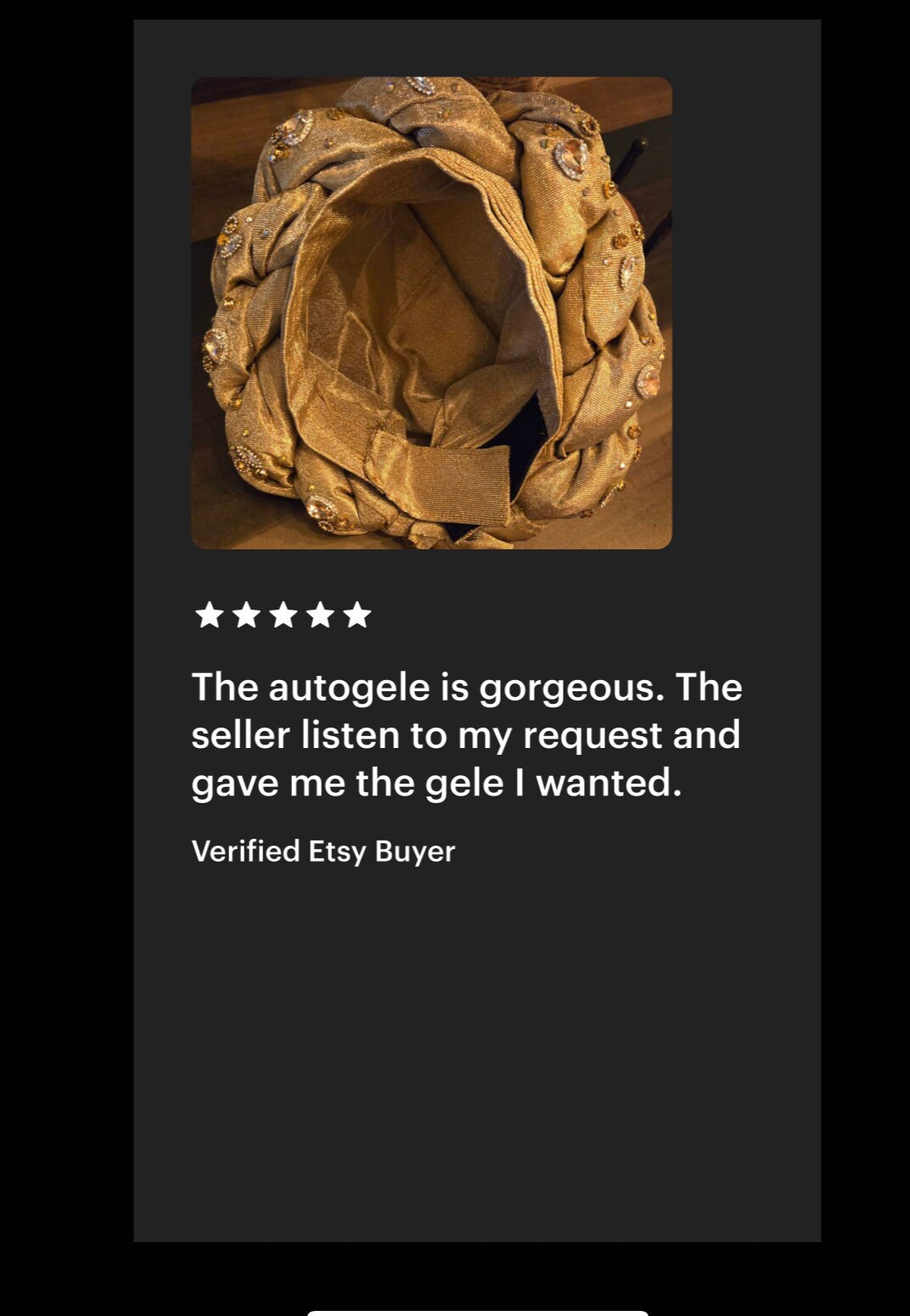 Premium Gold Auto Gele – Traditional Nigerian Statement Piece.