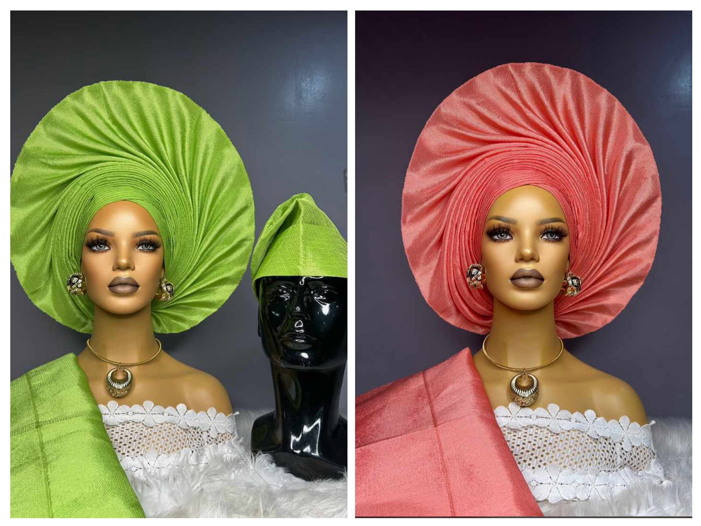 Auto Gele Head Wrap, Nigerian Aso Oke Gele Head Tie, Head Wrap For Black Women, African Head Wrap