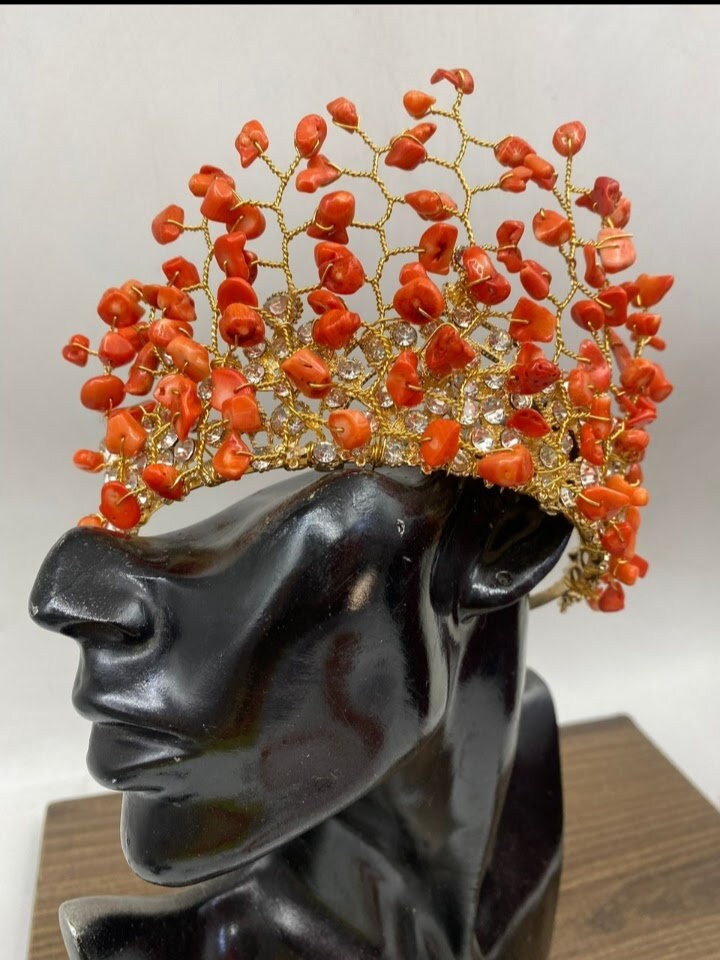 3 Sets Authentic African Coral Beads, Bride Complete Set Coral Beads, Wedding Jewelry Accessories, Nigerian Edo Igbo Brides Accessories.