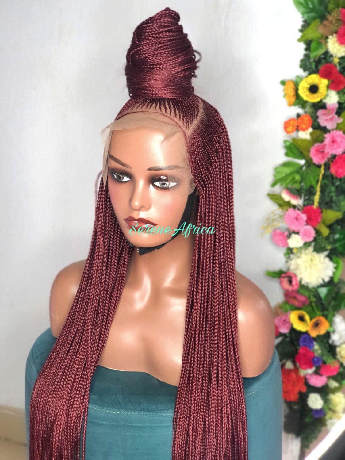 Cornrow Braid Wig, Box Braid Wig, Ghana Weave Wig, Braid Wig, Jet Black, Wig For Black Women