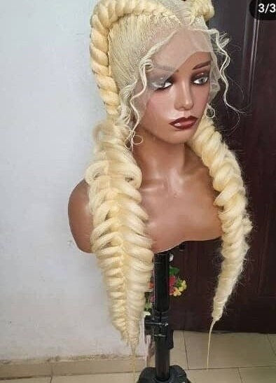 Full Lace butterfly Cornrow Braid Wig, Braided Wig, Wig For Black Women, Box Braid Wig, Ghana Weave,