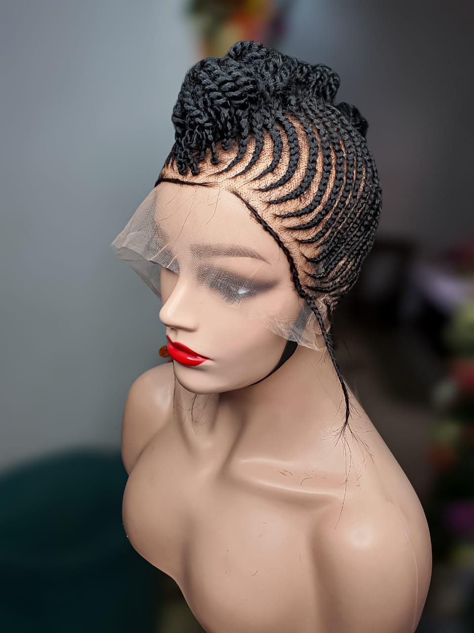 Braided Wig, Full Lace Wig, Cornrow Braid Wig, Ghana Weave Wig, African Braid Wigs, Wig For Black Women, Nigerian Braid Wig, Twist Braid Wig