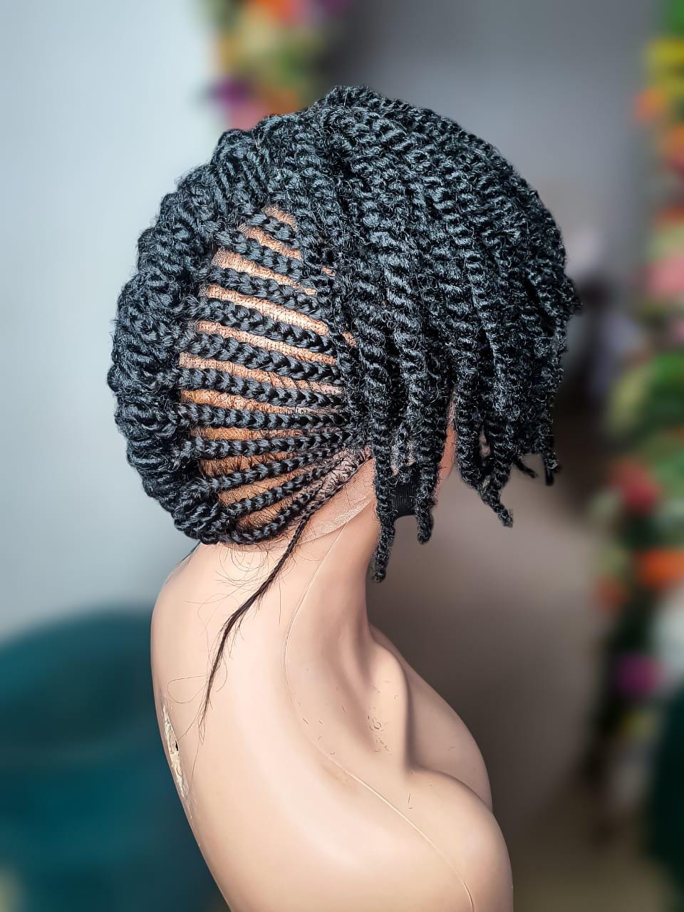Braided Wig, Full Lace Wig, Cornrow Braid Wig, Ghana Weave Wig, African Braid Wigs, Wig For Black Women, Nigerian Braid Wig, Twist Braid Wig