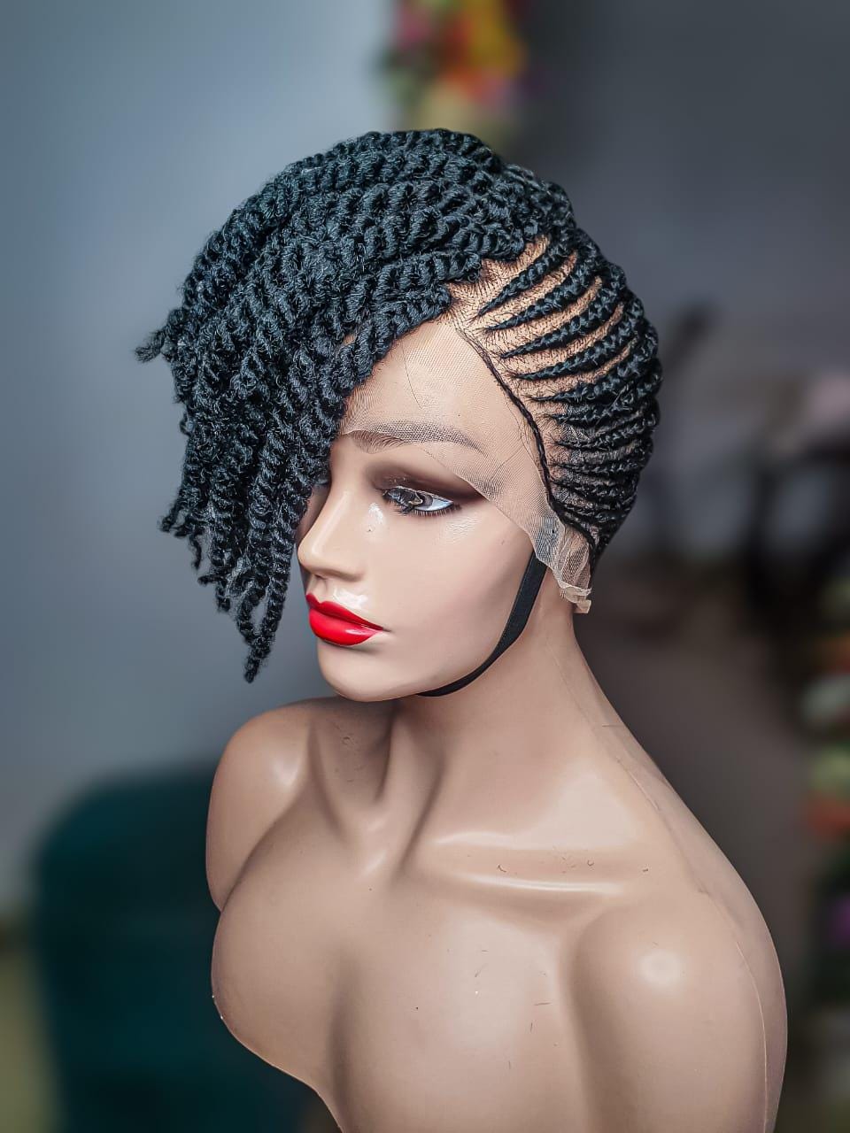 Braided Wig, Full Lace Wig, Cornrow Braid Wig, Ghana Weave Wig, African Braid Wigs, Wig For Black Women, Nigerian Braid Wig, Twist Braid Wig