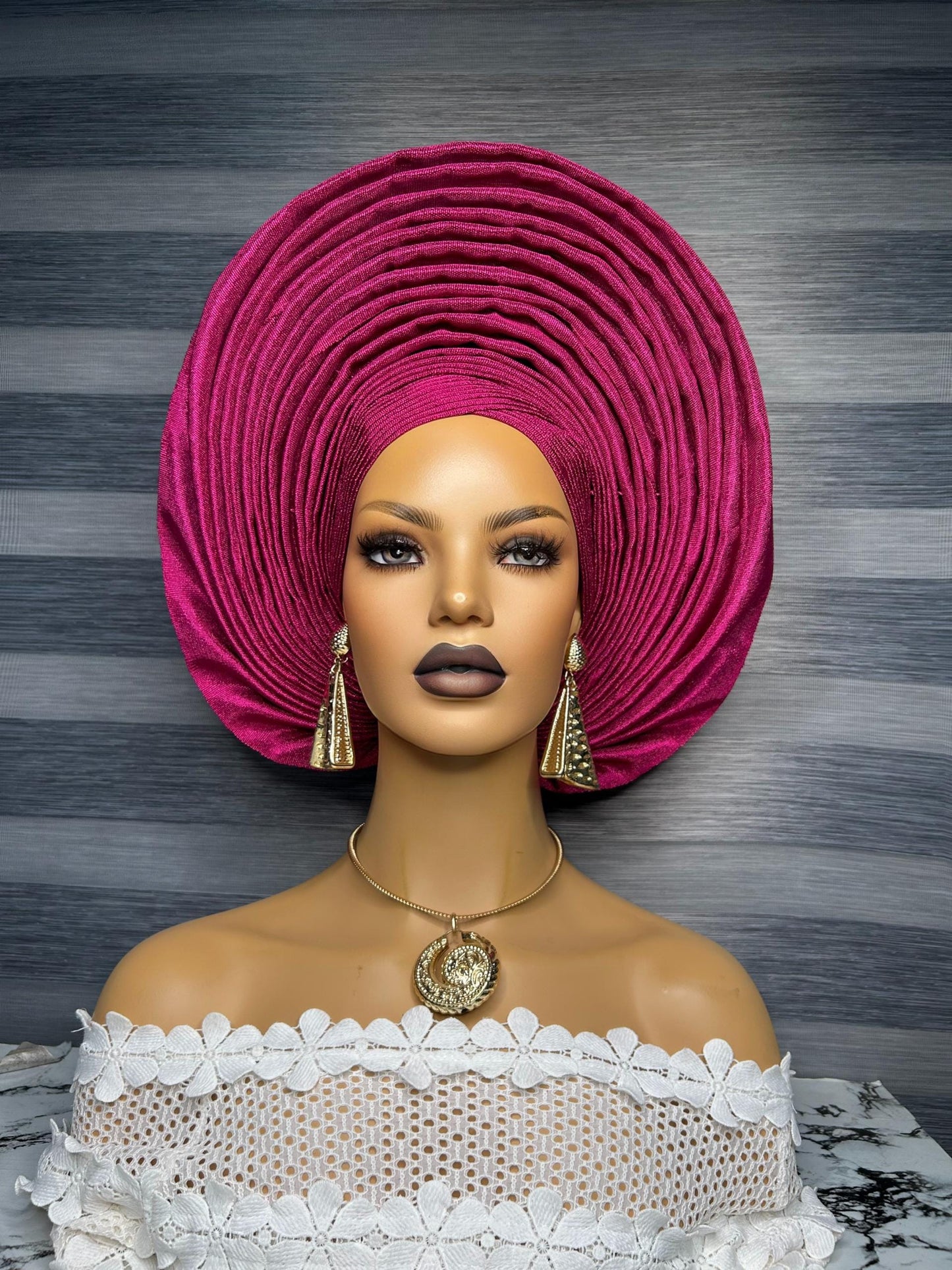 Traditional Nigerian Auto Gele Headwrap For Weddings & Events