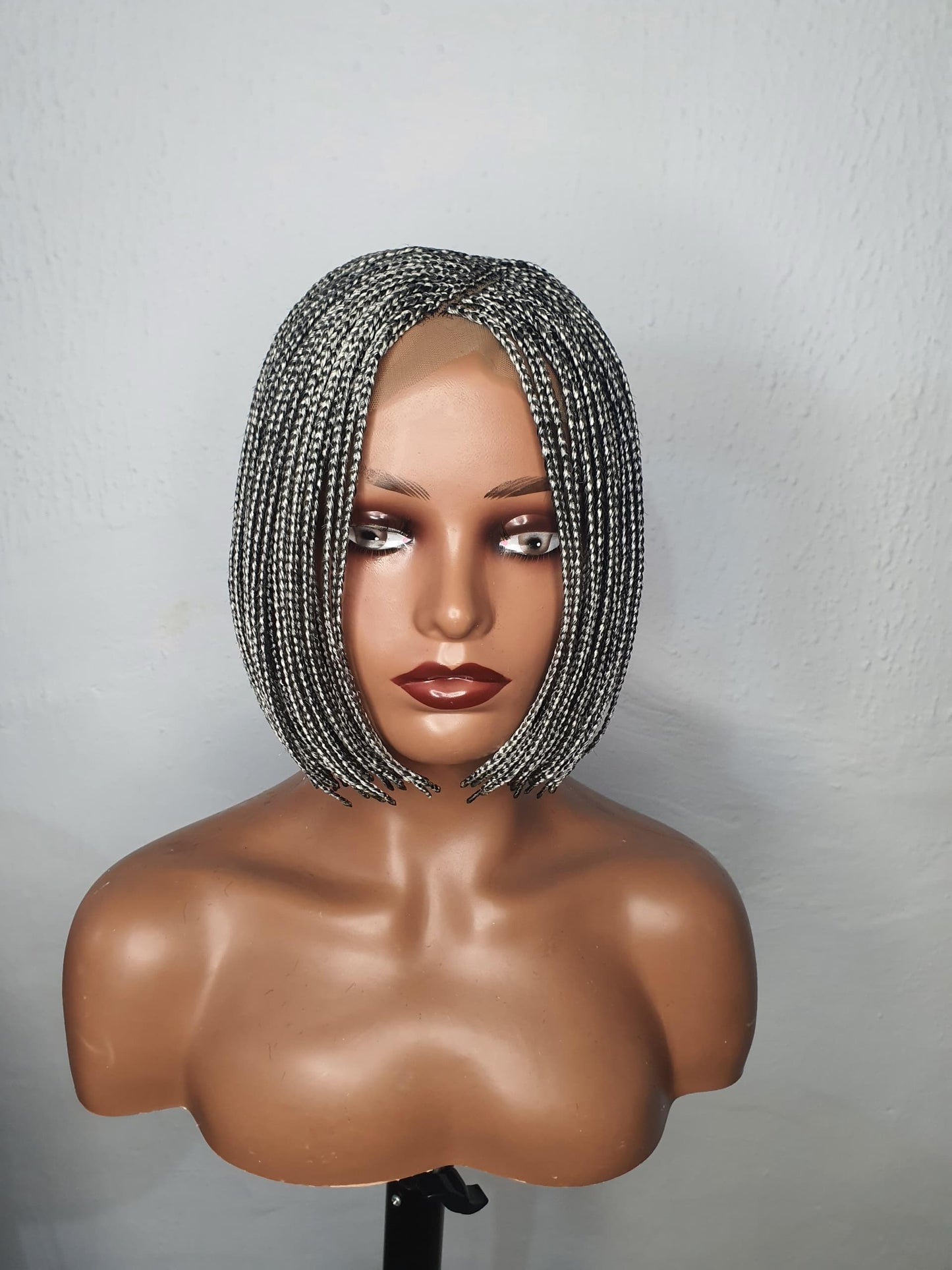 Bob Braid Wig, Braided Wig, Short Braided Wigs, Wigs For Black Women, Box Braid Wigs, Nigerian Braid Wig, Grey