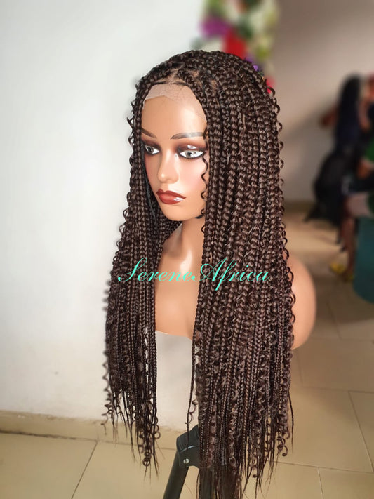 Boho Box Braid Wig: Dark Brown, 22 inches