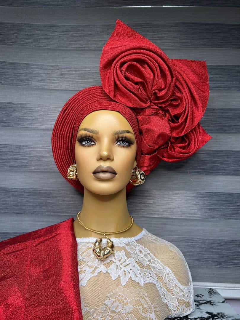 Bridal Auto Gele – Ready-to-Wear Headwrap for Weddings (Bulk Available)