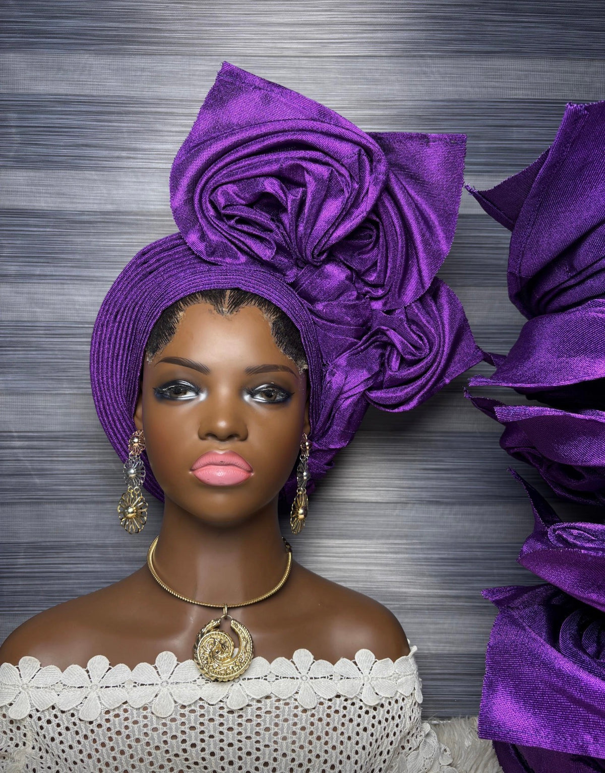 Bridal Auto Gele – Ready-to-Wear Headwrap for Weddings (Bulk Available)