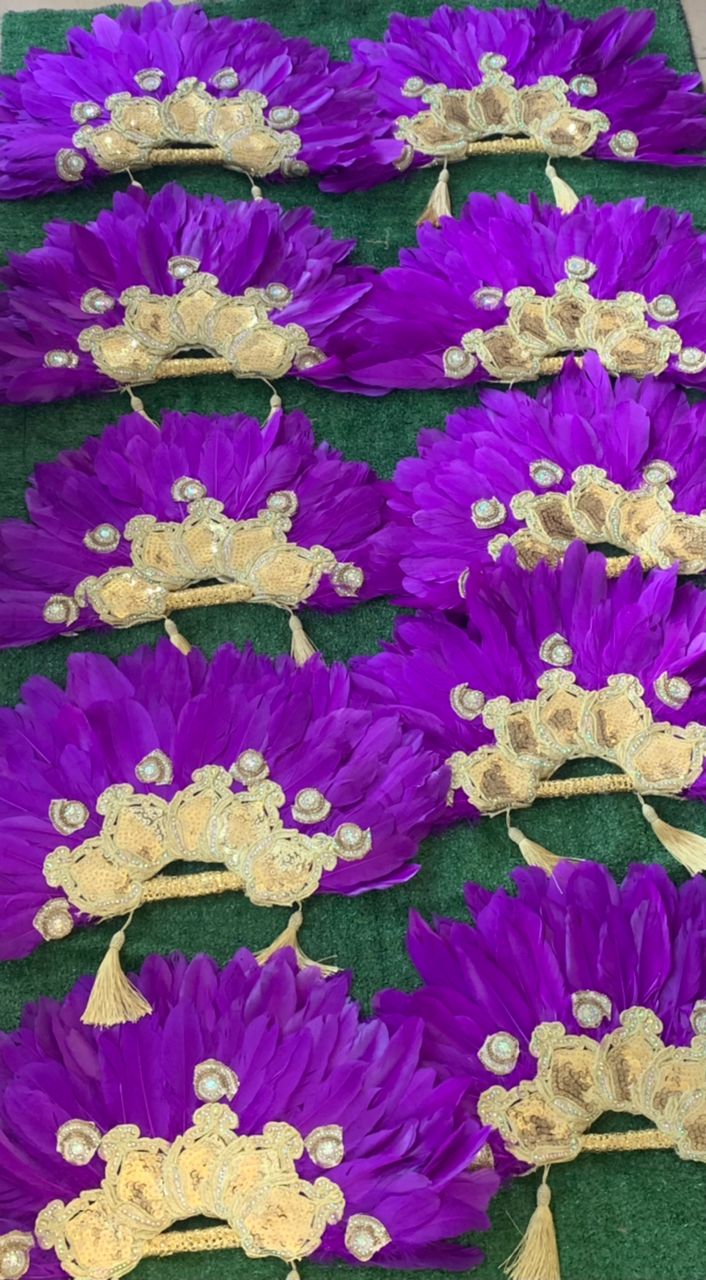 Purple Clutch Hand Fan – Semi-Circle African Wedding Fan (Bulk Available)