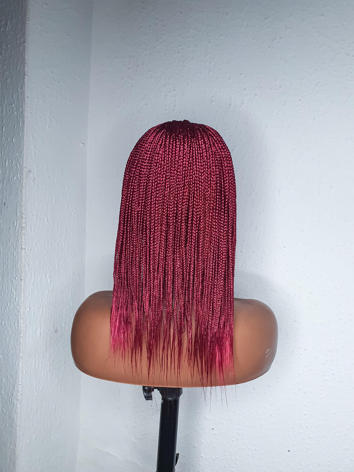 Burgundy Box Braid Wig with Bangs | Ready to Wear