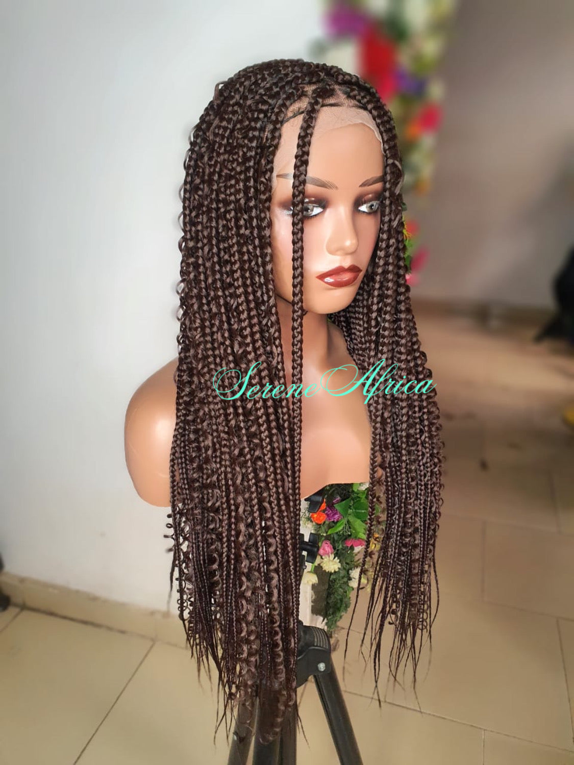 Boho Box Braid Wig: Dark Brown, 22 inches