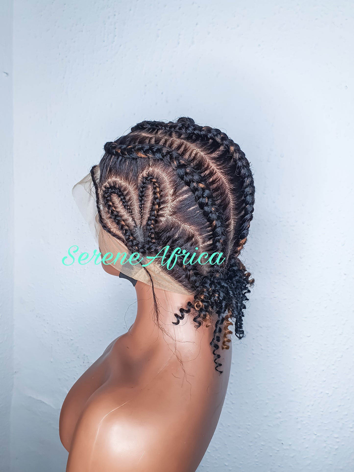 Full Lace Cornrow Stitch Braided Wig: Handmade Natural Hairline and Baby Hairs