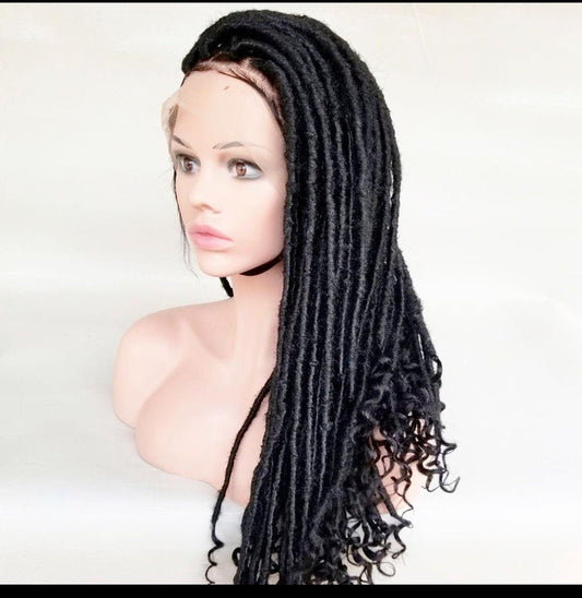 Faux Locs Braid Wig, Full Lace Faux locs, Wig For Black Woman, Boho locs Wig, Handmade Braid Wig, African Braided Wig