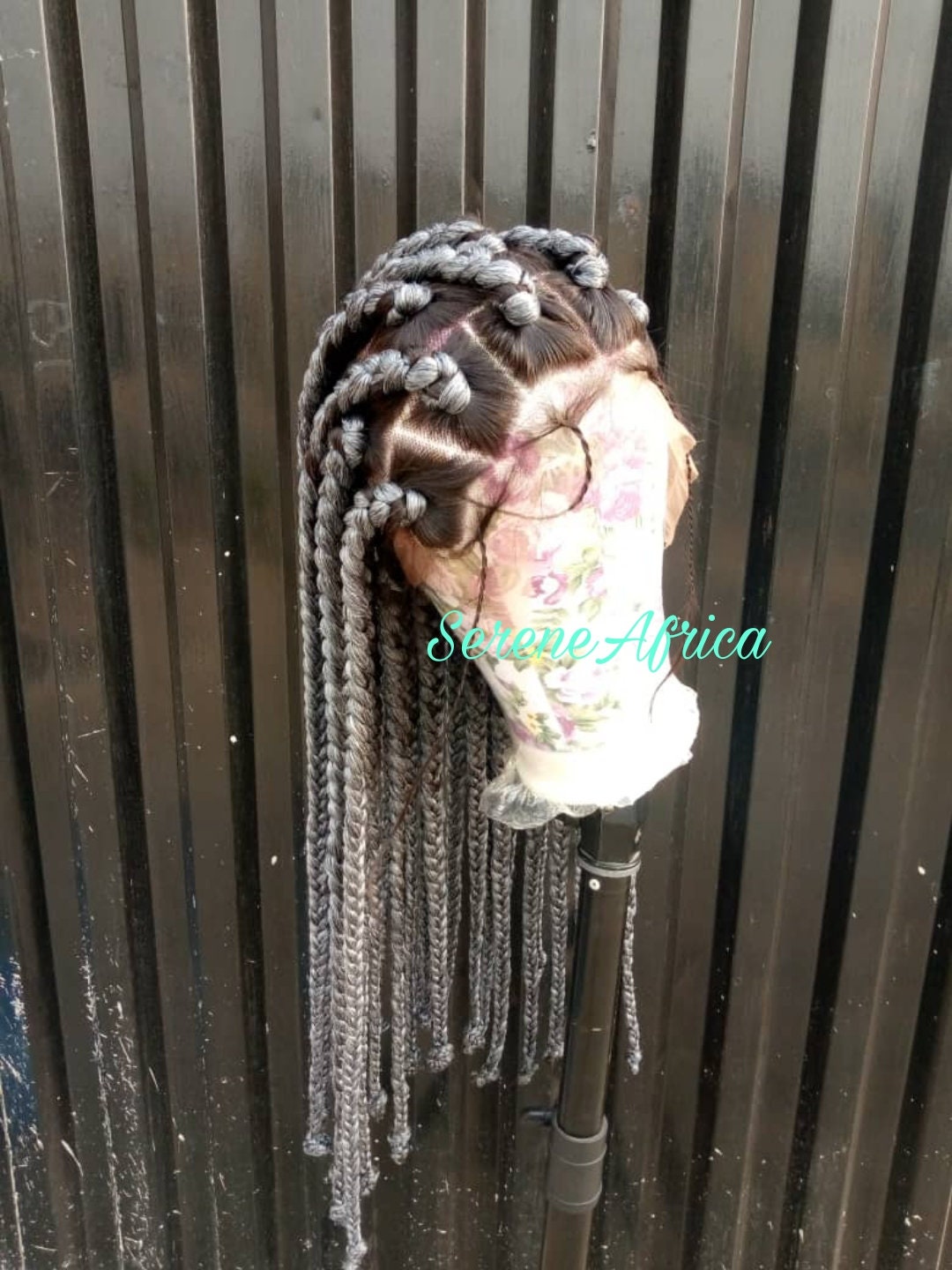 Full Lace Jumbo Tied-Ends Box Braided Wig: Premium HD Lace, Handmade, Color 2