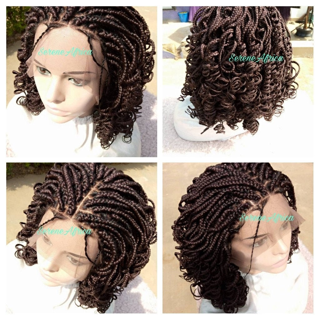 Braid Wig For Black Women, Braid Wig, Box Braid Wig, Lace Front Wig, Braid With Curls, Black, Dark Brown, Light Brown