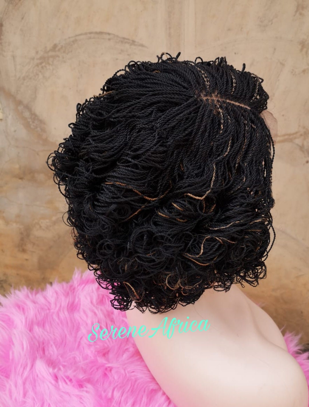 Twist Braid Wig, Wig For Black Woman, Micro Twist Braid Wig, Senegalese Twist Braided Wig, African Braided Wig, Braided Wig With Curls