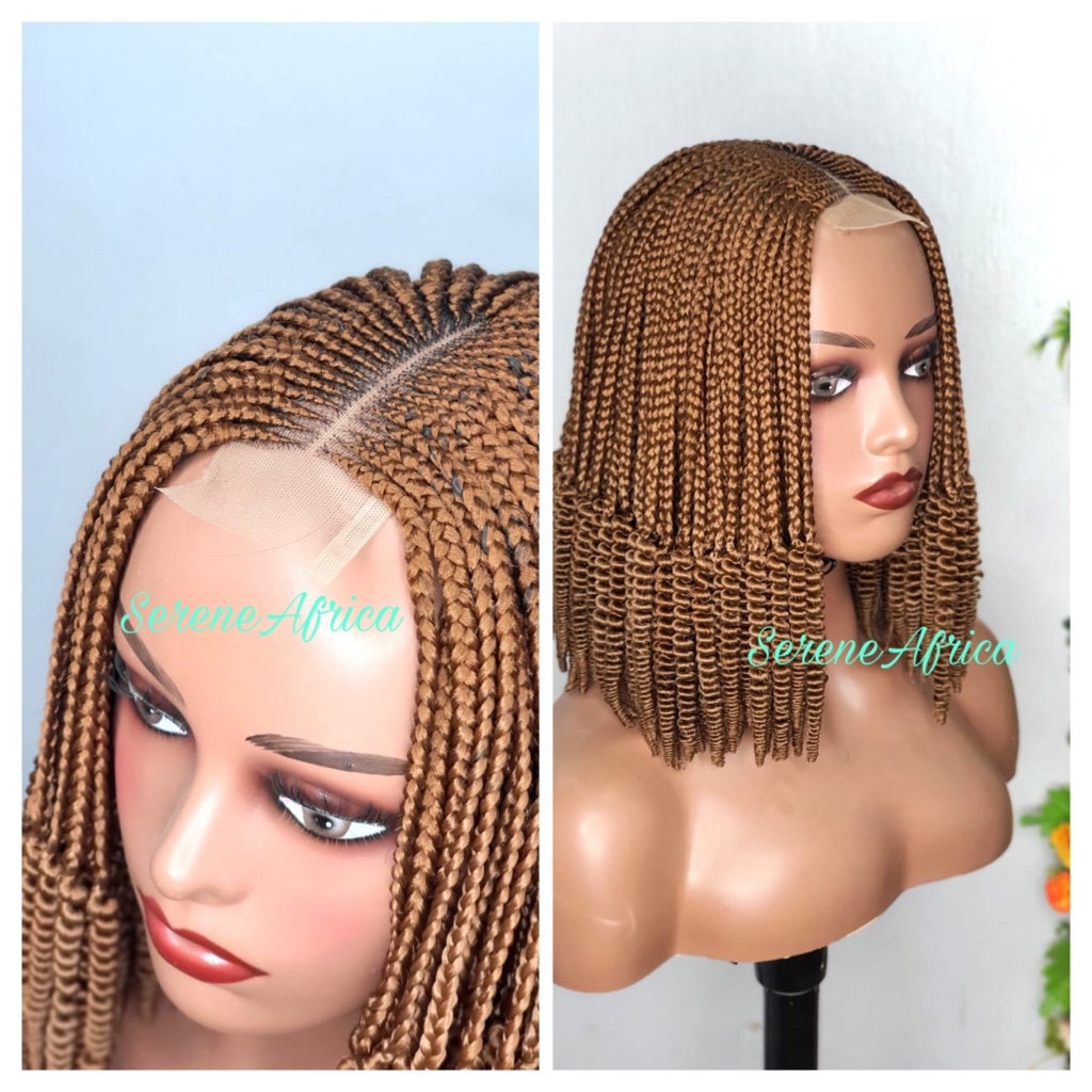 Braided Wig, Short Braided Wigs, Wigs For Black Women, Box Braid Wig, African Wig, Color 30
