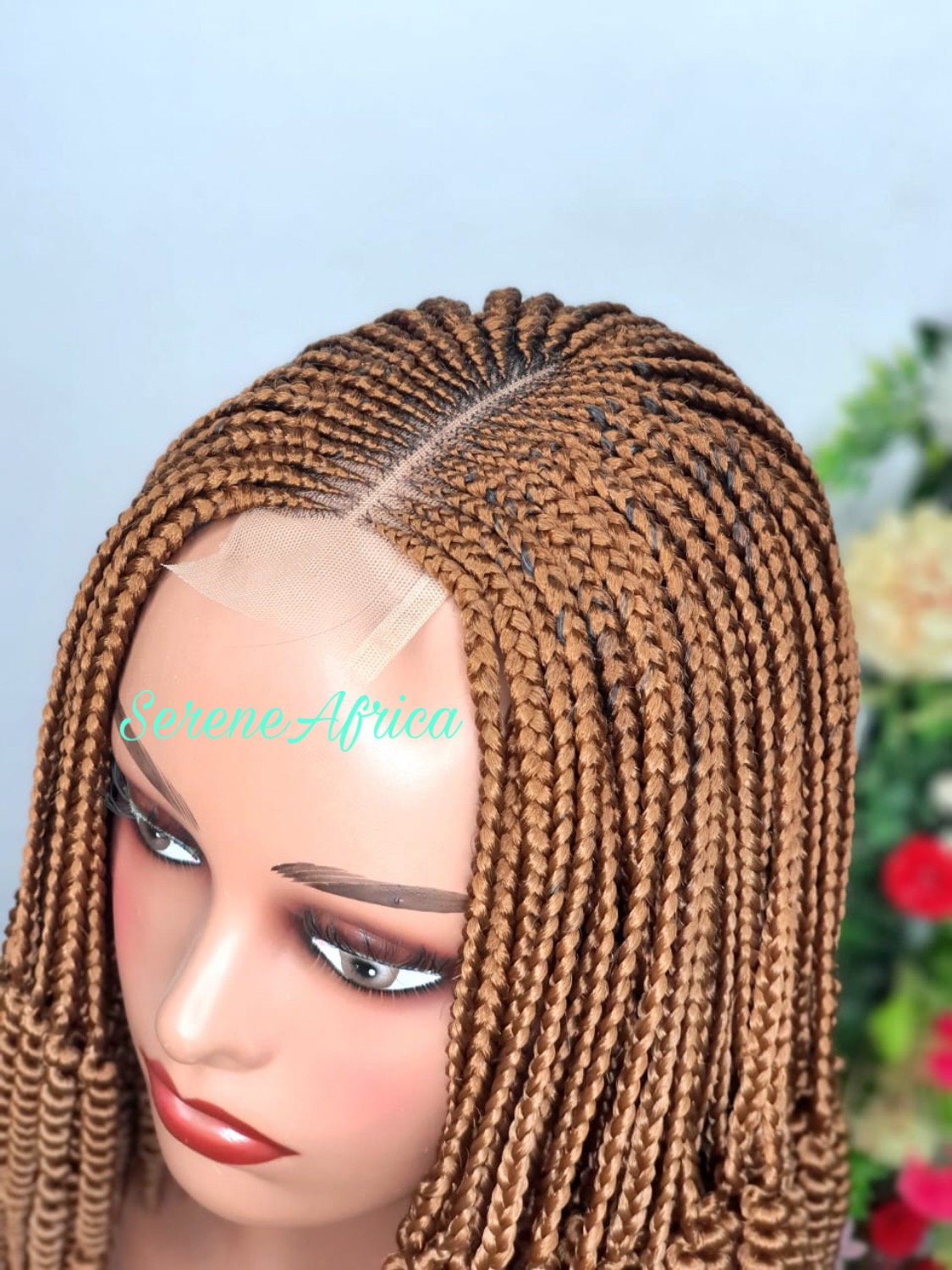 Braided Wig, Short Braided Wigs, Wigs For Black Women, Box Braid Wig, African Wig, Color 30