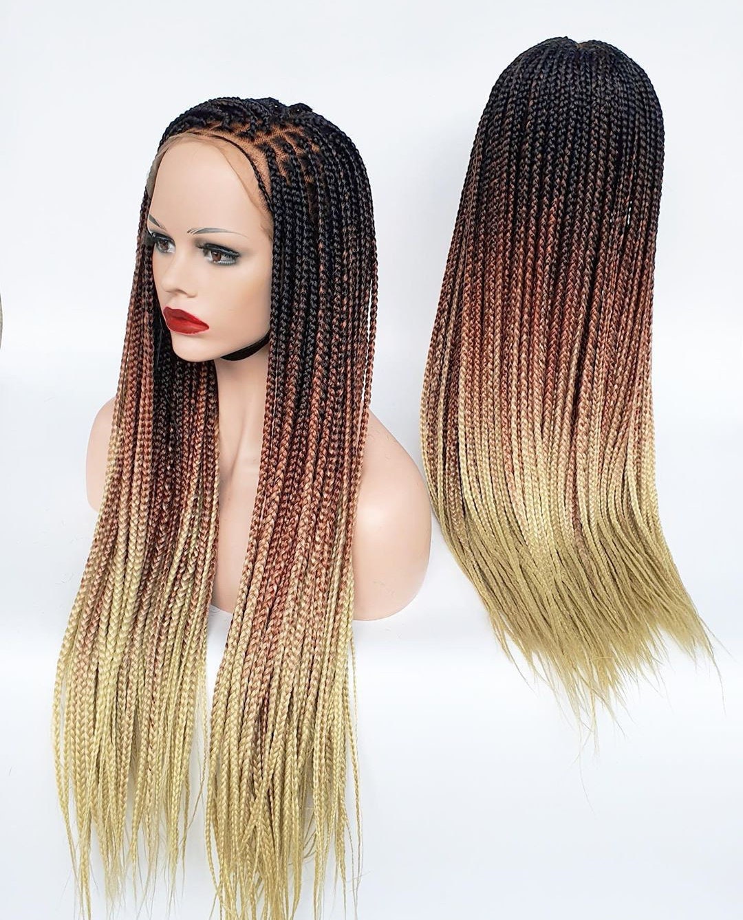 Braided Wig, Box Braid Wig, knotless Braid Wig, Wigs For Black Women, Small Size Braided Wig, Long braid Wig, Ombre Wigs, African Wig