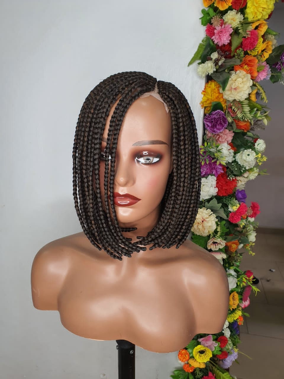 Box Braid Wig, Bob Wig, Braided Wig, Short Braided Wigs, Wigs For Black Women, African Braid Wig, Nigerian Braid Wig
