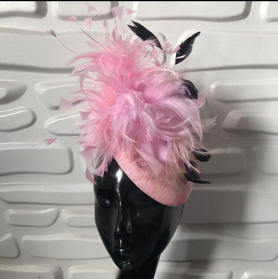 Pink Fascinator With Viel, Church Hat, Wedding Hat, British Hat, Kentucky Derby Hat, Mini Hat (Available in other colours)