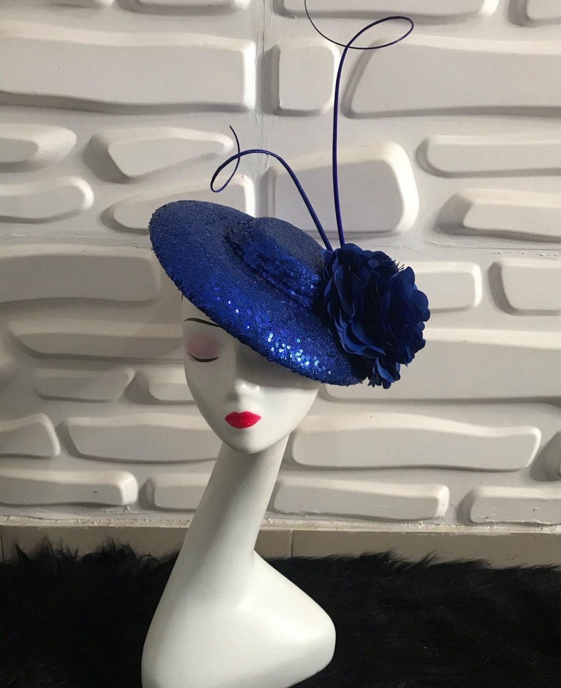 Fascinator With Viel, Church Hat, Wedding Hat, British Hat, Kentucky Derby Hat, Mini Hat (Available in other colors)
