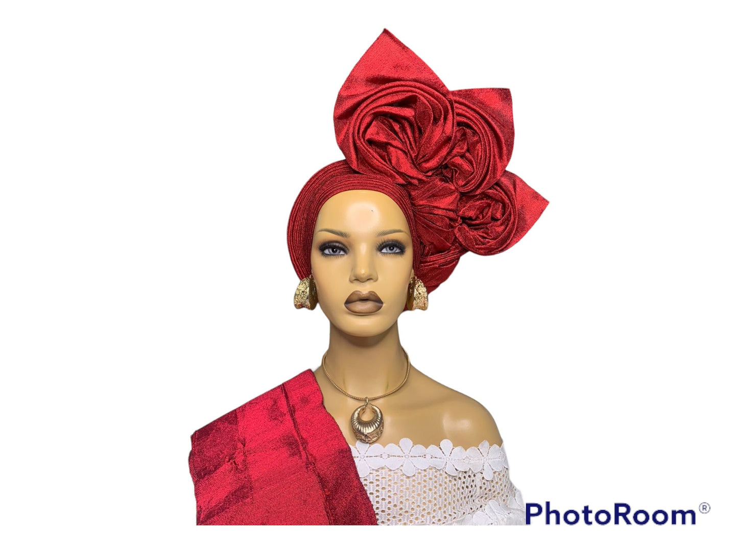 Blue Autogele Asooke, Gele, Wine Headwrap, African Fabric, African Turban, African Headband, African Headwrap For Women