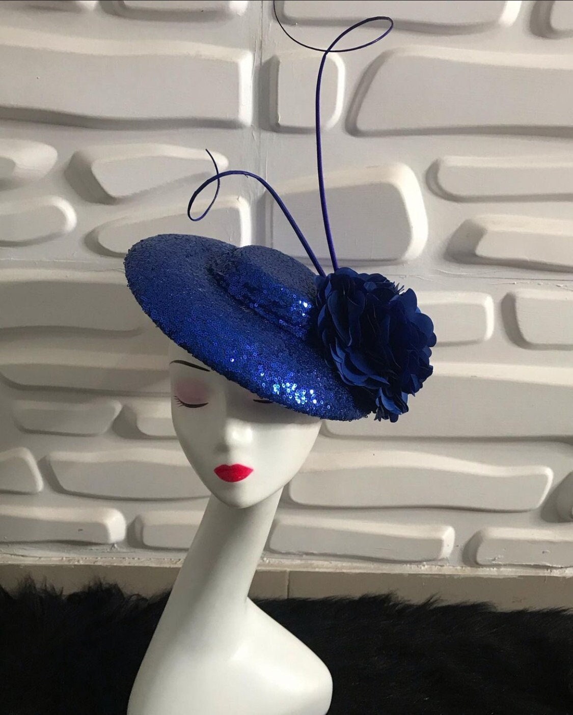 Fascinator With Viel, Church Hat, Wedding Hat, British Hat, Kentucky Derby Hat, Mini Hat (Available in other colors)